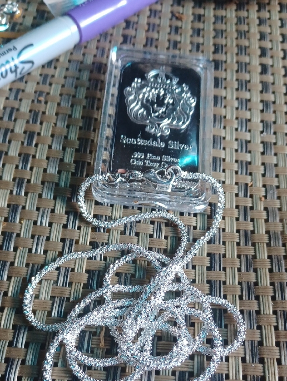 Silver Ounce Plate Bar&925 Silver Chain
